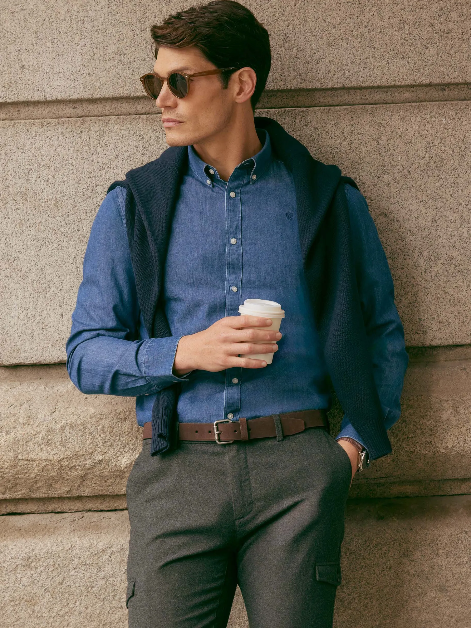 CAMISA DENIM B.DOWN Hombre Casual