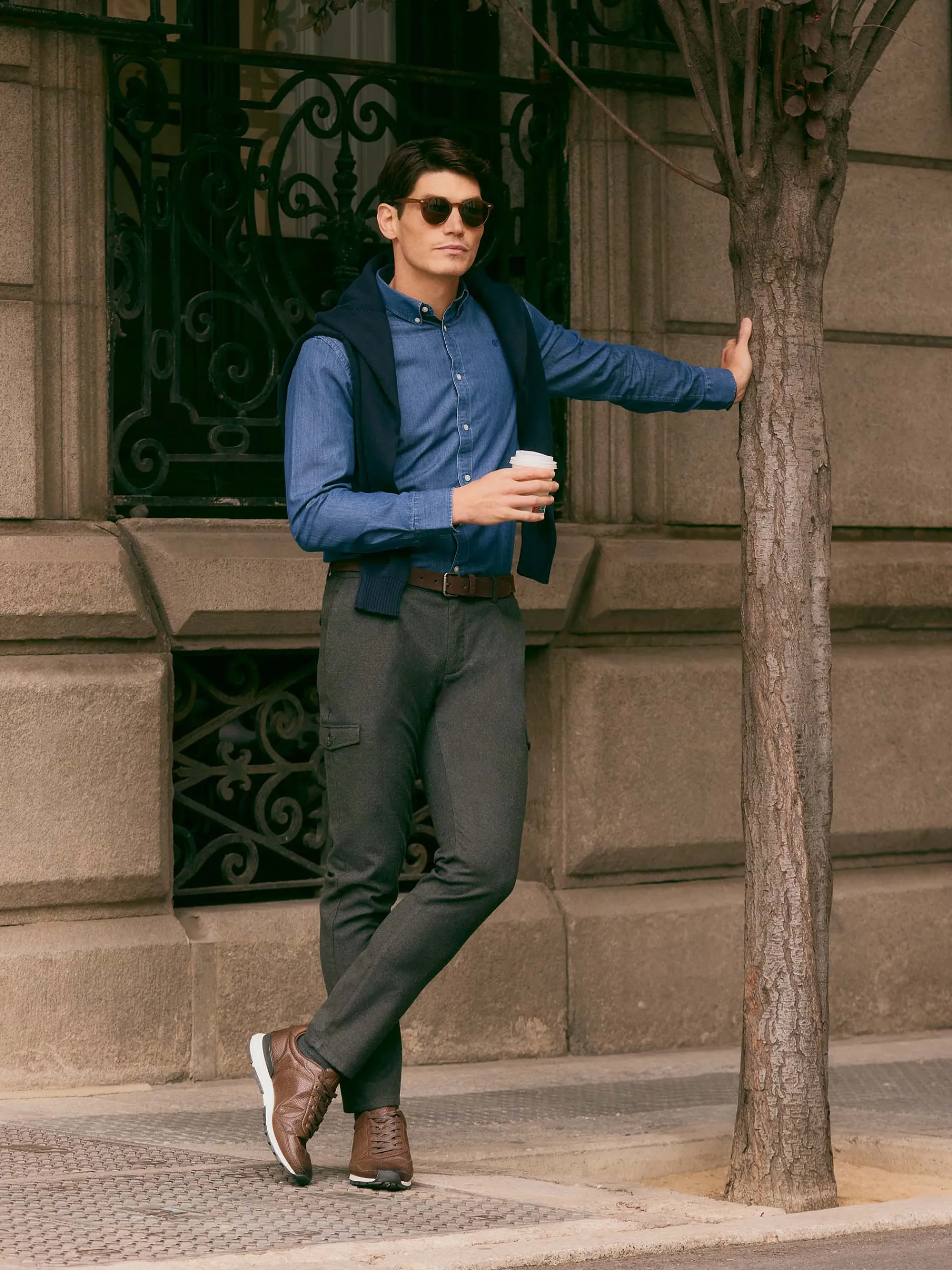 CAMISA DENIM B.DOWN Hombre Casual