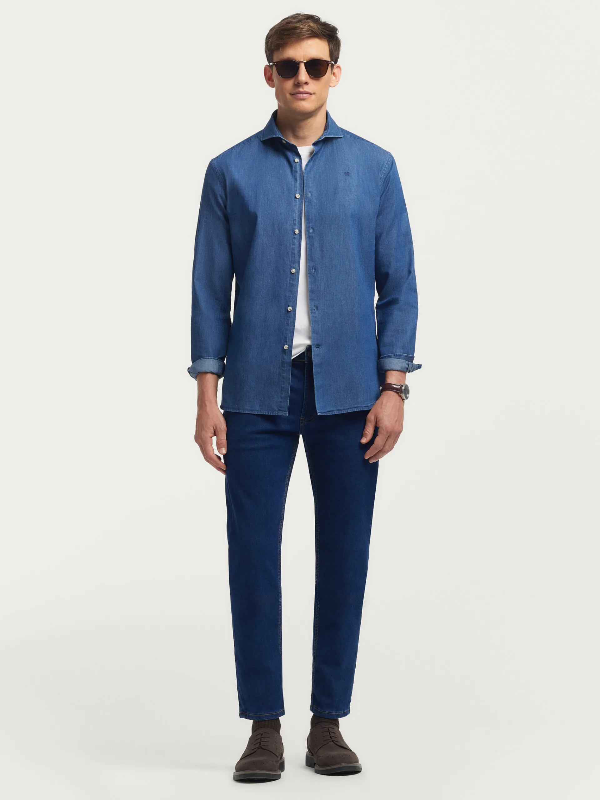 Hot CAMISA DENIM JACK Hombre Casual