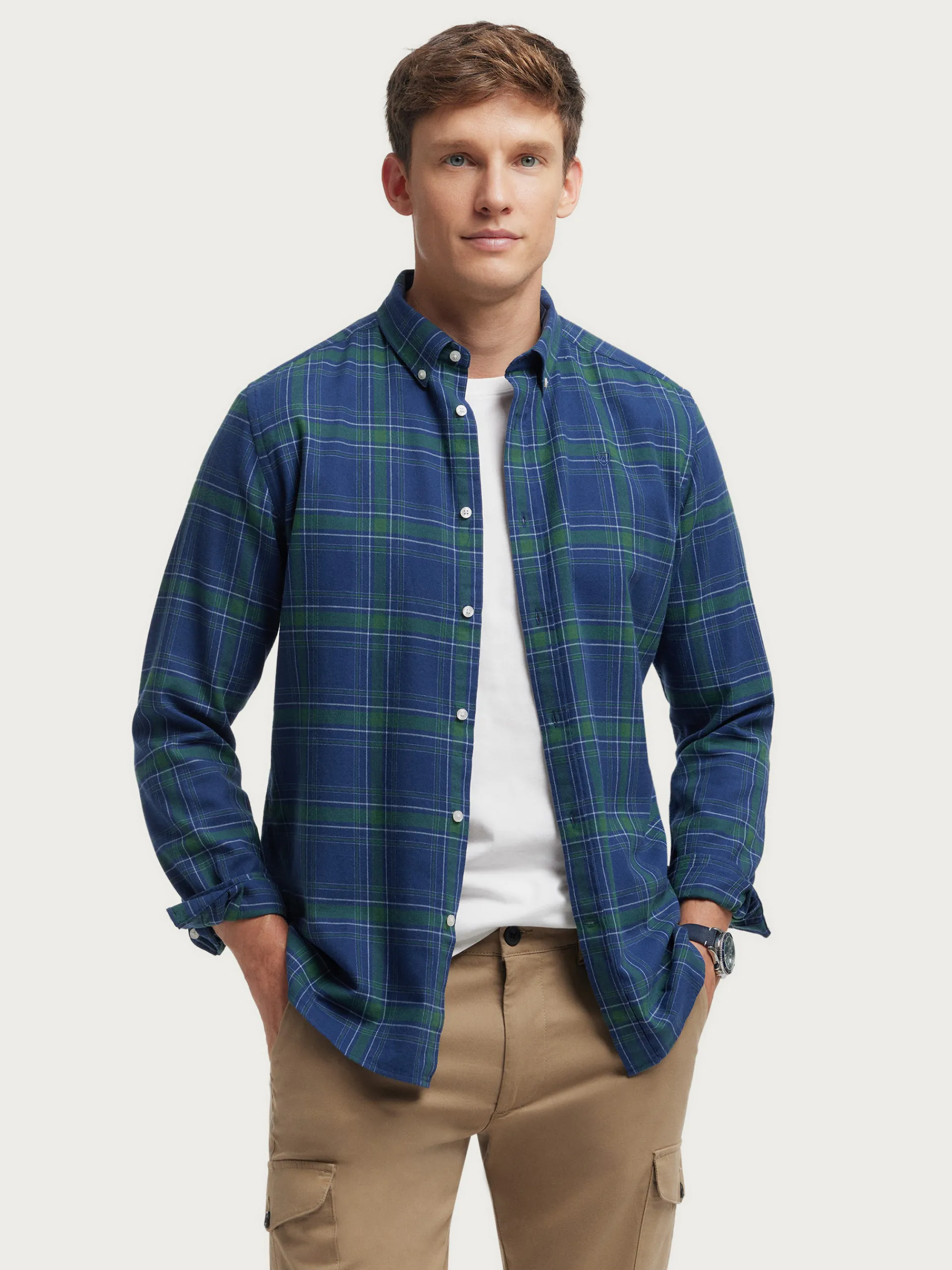Hot CAMISA FLANNEL TARTAN Hombre Franela