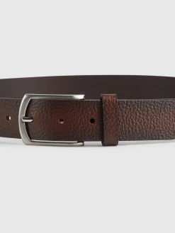 Outlet CINTURON PIEL ROUGH MARRÓN Hombre Cinturones